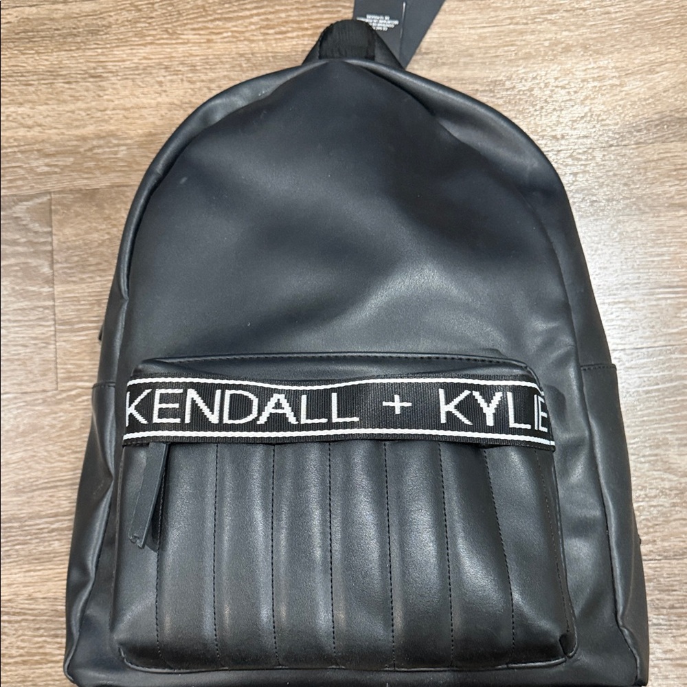 Kendall & Kylie Black Backpack with Logo Strap